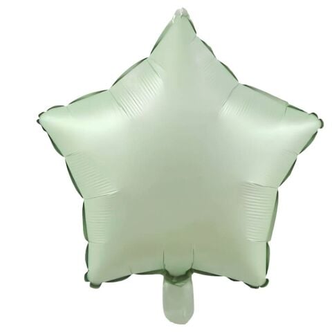 18 Inc Yildiz Retro Yesil Renk Folyo Balon 12440 Min