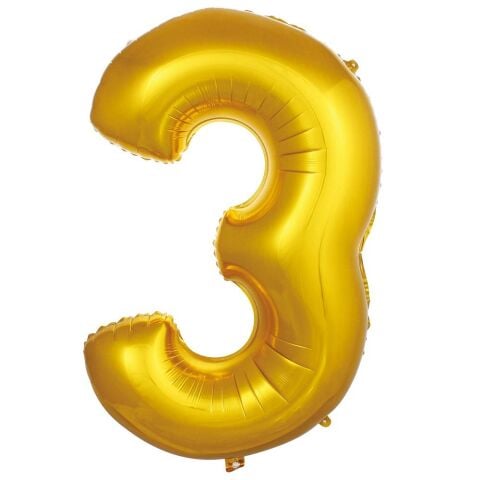 3 Rakam 34 Inc Gold Renk Balon 76 Cm 2689 Min