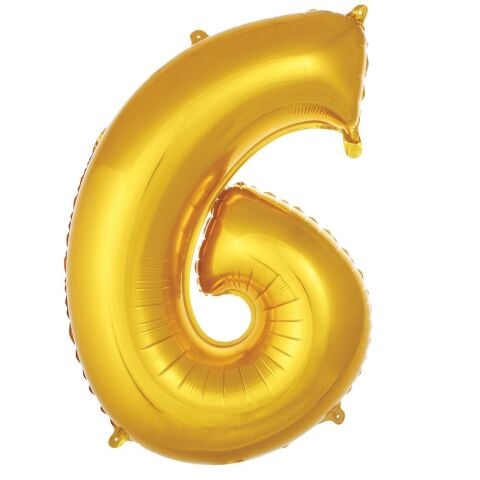 6 Rakam 34 Inc Gold Renk Balon 76 Cm 2695 Min