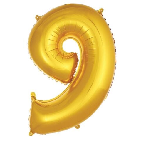 9 Rakam 34 Inc Gold Renk Balon 76 Cm 2701 Min