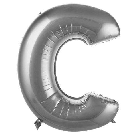 C Harf 34 Inc Gumus Renk Balon 76 Cm 2645 Min