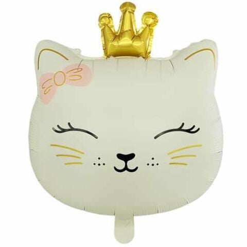 Kedi Kafa Bej Renk Folyo Balon 12134 Min