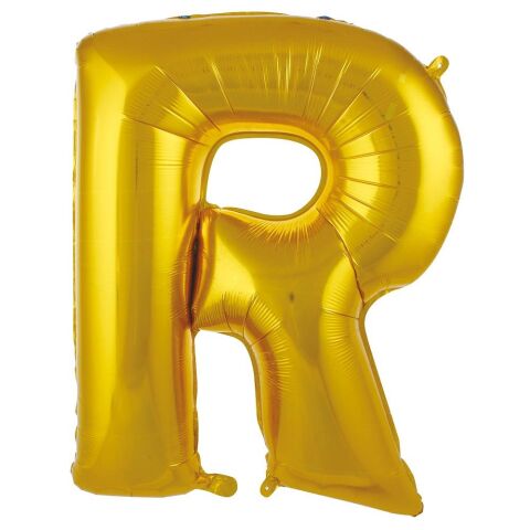 R Harf 34 Inc Gold Renk Balon 76 Cm 2670 Min