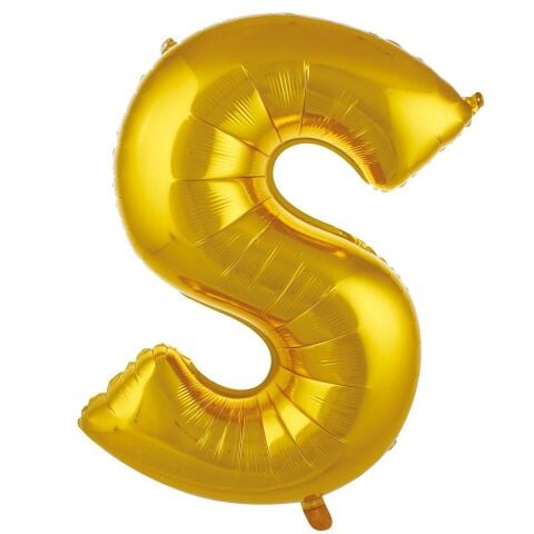 S Harf 34 Inc Gold Renk Balon 76 Cm 2672 Min