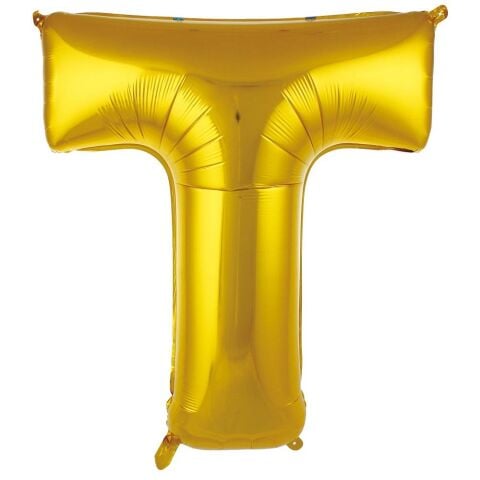 T Harf 34 Inc Gold Renk Balon 76 Cm 2674 Min