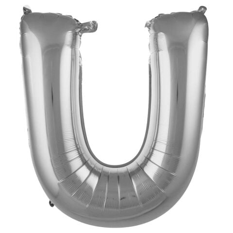 U Harf 34 Inc Gumus Renk Balon 76 Cm 2677 Min