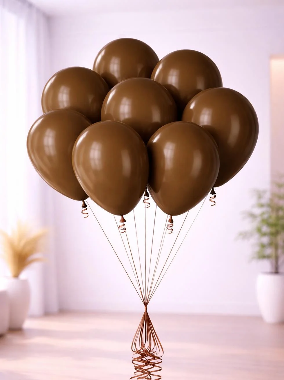 Kahverengi Balon 10lu 12 Duz Renk Balo 7d033