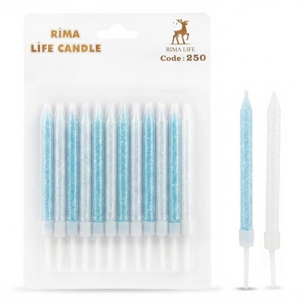 Mum Ithal 10 Cm No 250 Simli Mavi Beyaz 2509 Min