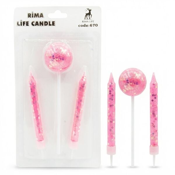 Mum Ithal 10 Cm No 670 Pembe Simli 2520 Min