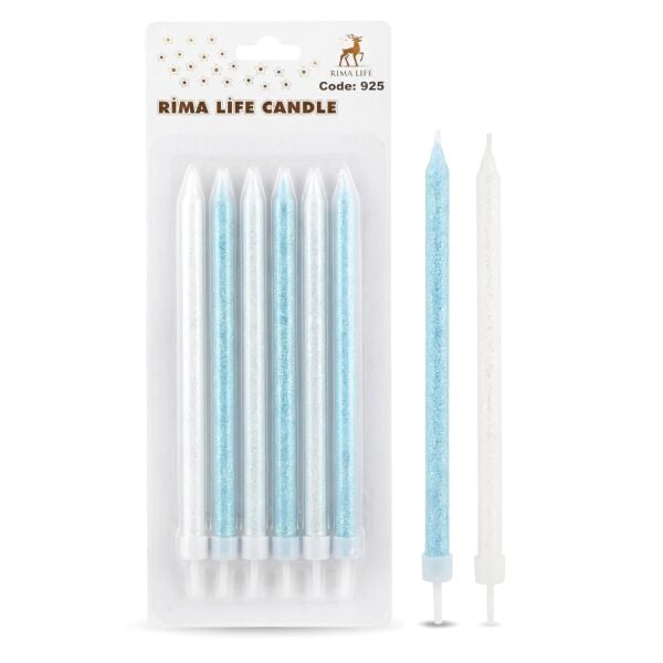 Mum Ithal 15 Cm No 925 Simli Mavi Beyaz 2491 Min