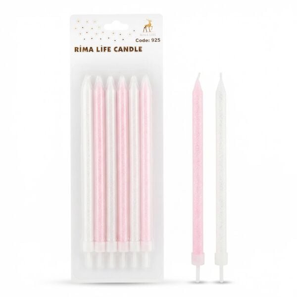 Mum Ithal 15 Cm No 925 Simli Pembe Beyaz 2490 Min