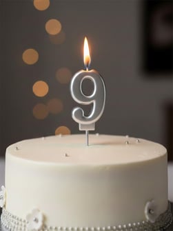 Rakam Mum Gumus No9 Dogum Gunu Mumlari A33