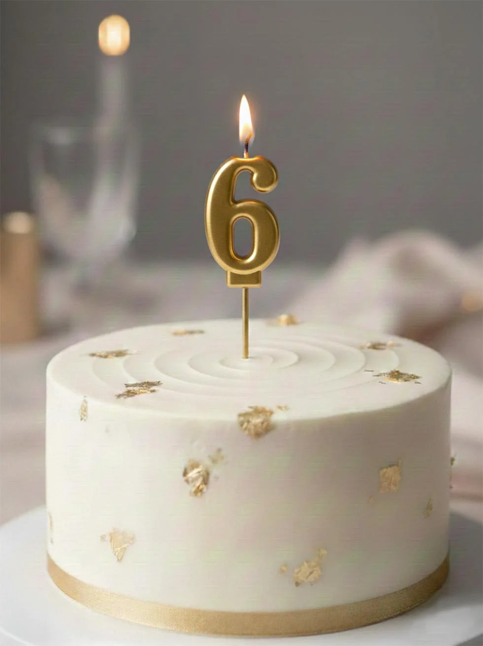 Rakam Mum Altin No6 Dogum Gunu Mumlari A6e9