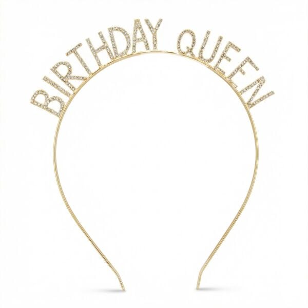 Tac Tasli Metal Birthday Queen Gold 2881 Min