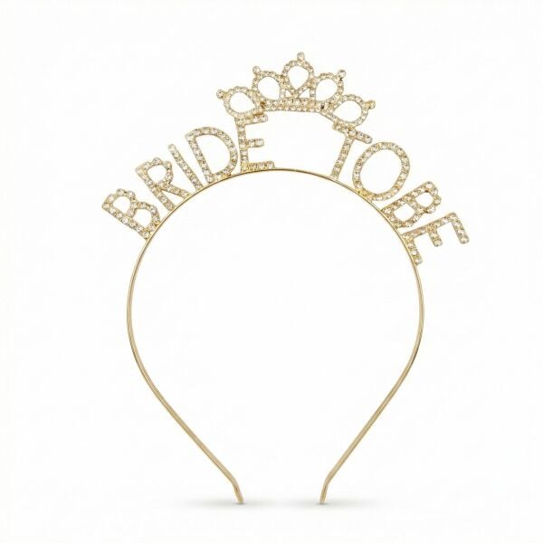 Tac Tasli Metal Bride To Be Kralice Gold 2889 Min